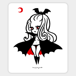 Vampire Girl White Magnet